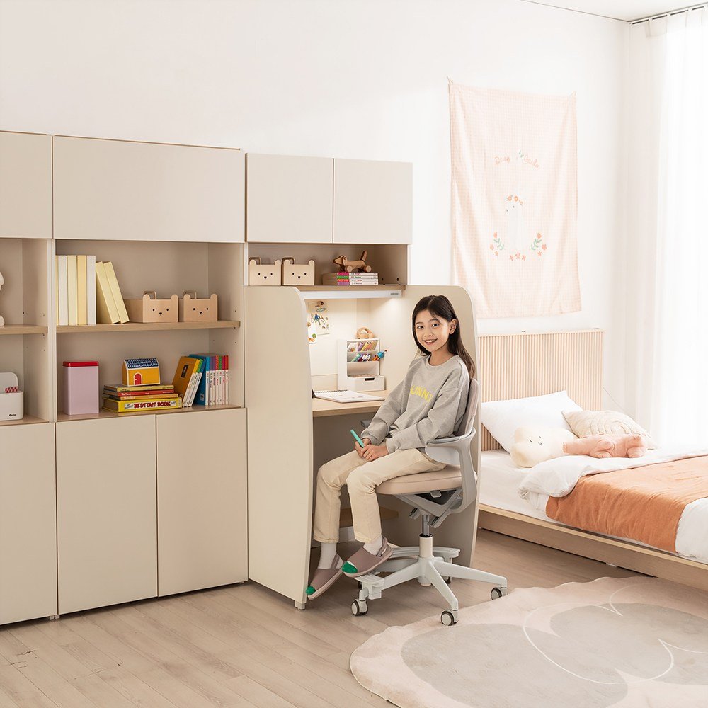 리바트하움 뉴 독서실 책상 A형 1000, 소프트화이트 상세 이미지 2