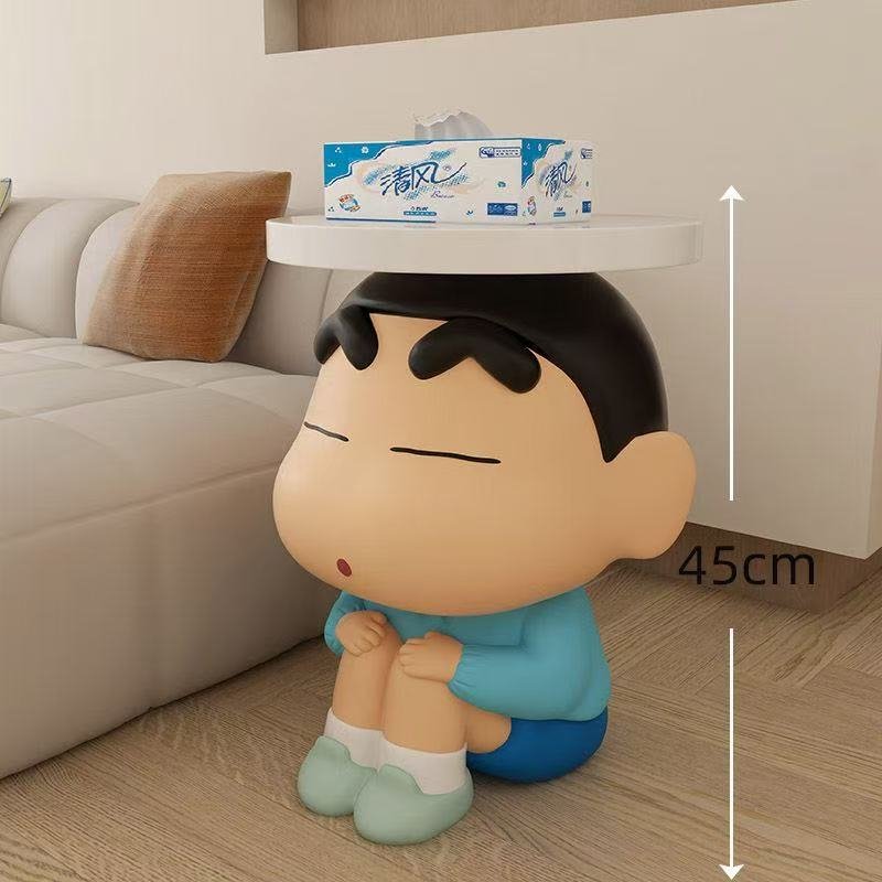 짱구 귀여운사이드테이블 맹구협탁 장식품 수납 라운드 미니 사이드테이블 미니선반, 테이블 상세 이미지 1