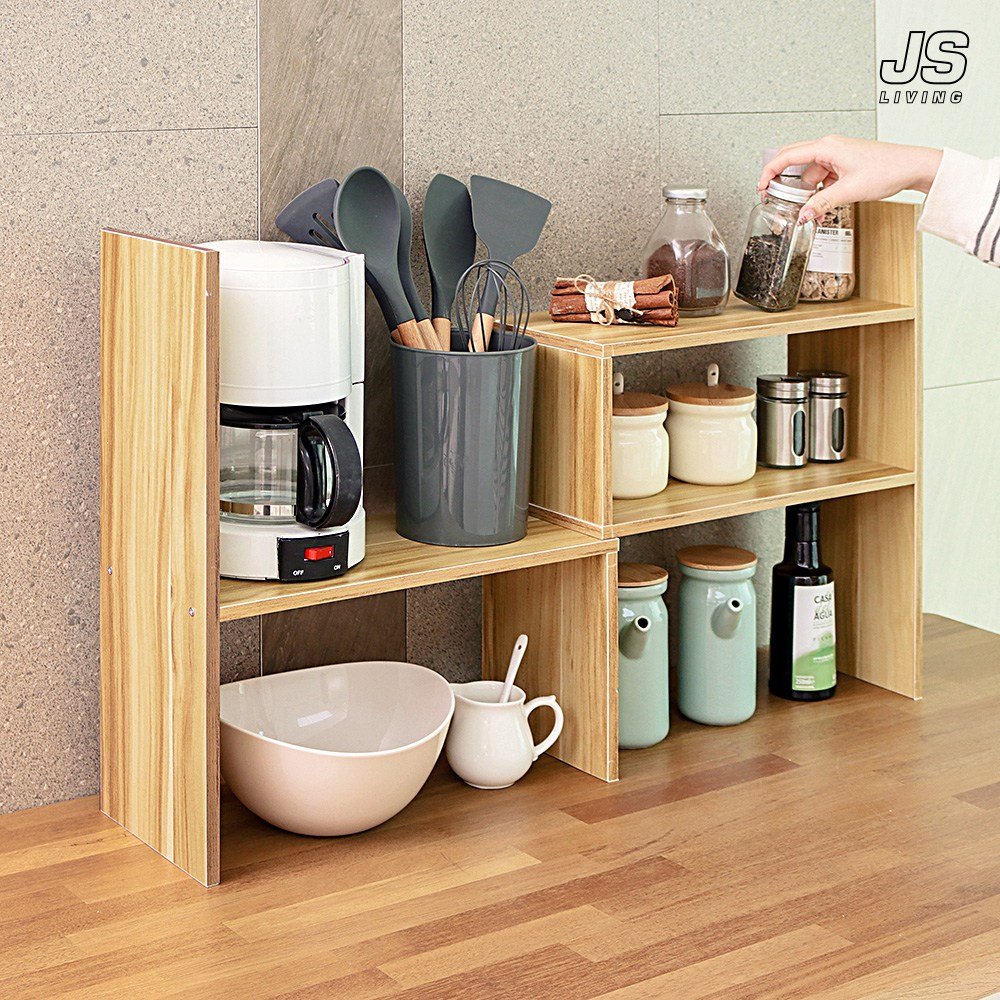 JS리빙 주방 원목 수납장 정리 다용도 부엌 다이 서랍장 선반 정리대 미니 선반장 용품 키친 가구 싱크대 정리함 양념통 튼튼한 깔끔한 진열대 수납 E_51 17*4 상세 이미지 1