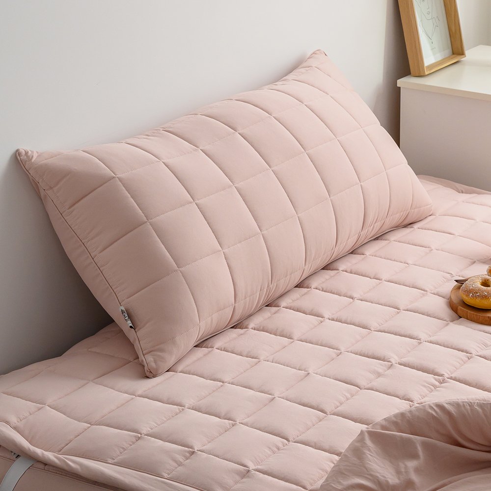 아이닉스 푸딩 소프트워싱 등받이 롱 헤드쿠션 누빔 커버 솜포함, 차콜 상세 이미지 2