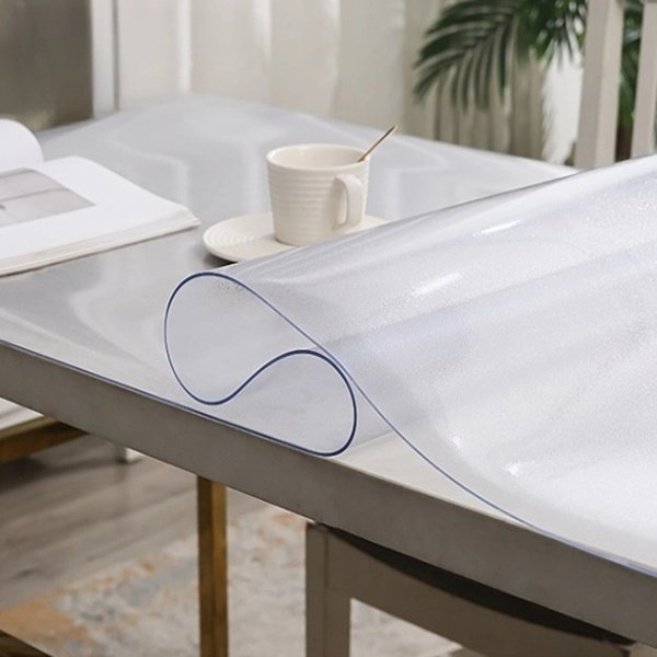 더뉴커머스 유리대용 PVC 라운드 모서리 테이블 매트, 투명, 60 x 120 cm x 1.0 mm, 1개 상세 이미지 1