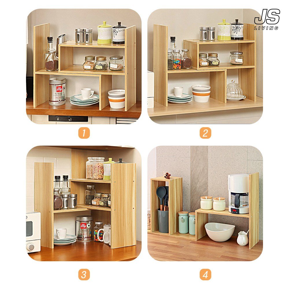 JS리빙 주방 원목 수납장 정리 다용도 부엌 다이 서랍장 선반 정리대 미니 선반장 용품 키친 가구 싱크대 정리함 양념통 튼튼한 깔끔한 진열대 수납 E_51 17*4 상세 이미지 2