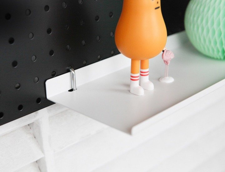 타공판닷컴 와이드선반 후크형 L 40 x 13 cm, 3개, 화이트 상세 이미지 1