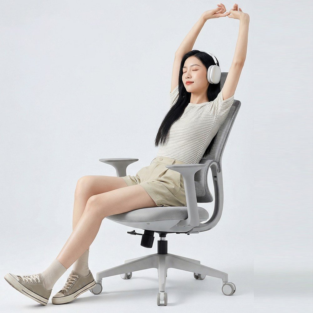 에르고체어 허리 편한 요추 서포트 의자 사무용 공부용 컴퓨터 메쉬 인체공학 의자, 그레이할인 상세 이미지 1