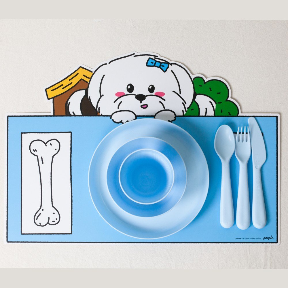 어린이 파티 테이블매트 고급 코팅종이, 10개, 43cm, 강아지 상세 이미지 1