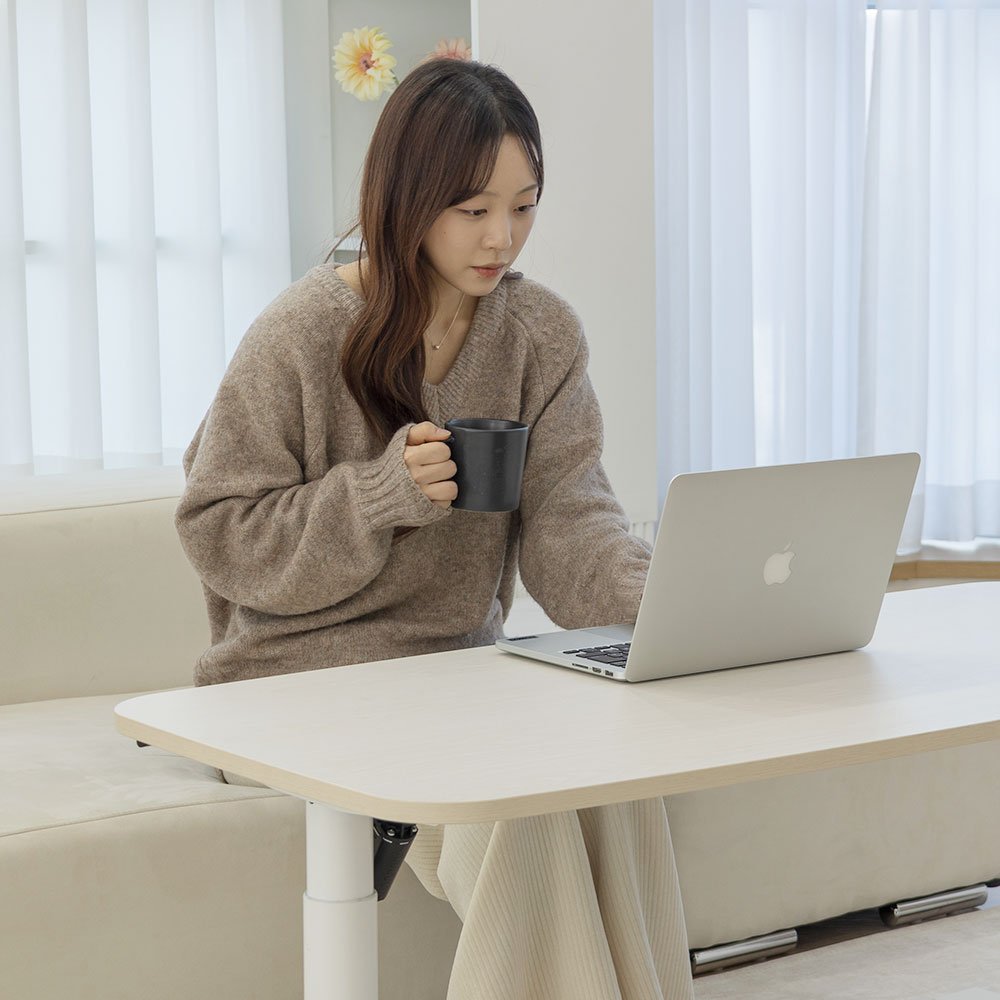 롱코 모션테이블 전동 거실 테이블 높이조절 좌식 모션데스크, 애쉬 1200 상세 이미지 2
