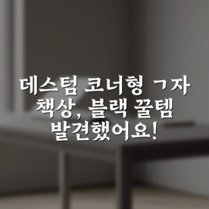 “데스텀 코너형 ㄱ자 책상, 블랙 꿀템 발견했어요!”