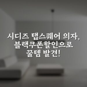 “시디즈 탭스퀘어 의자, 블랙쿠폰할인으로 꿀템 발견!”