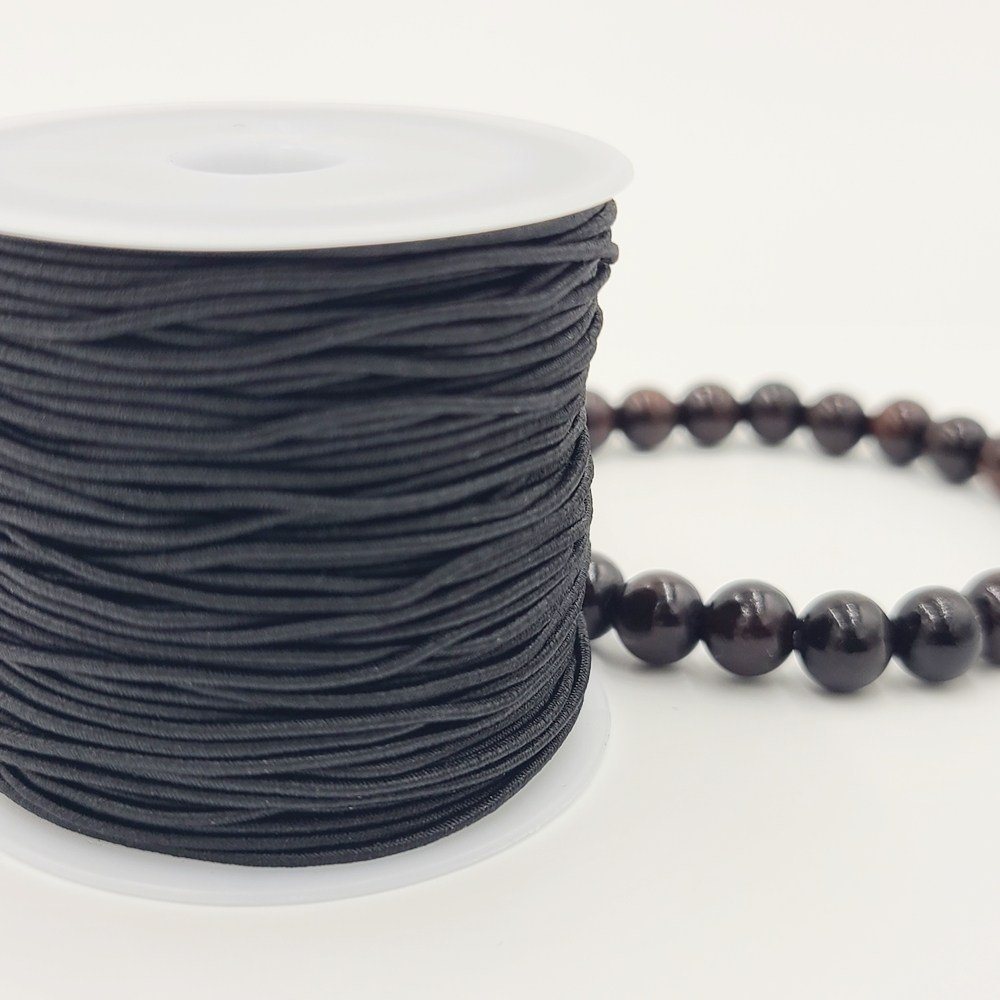 염주 팔찌 만들기 비즈 DIY 부자재 고탄성 나일론 고무줄 1mm, 블랙, 1개 상세 이미지 2