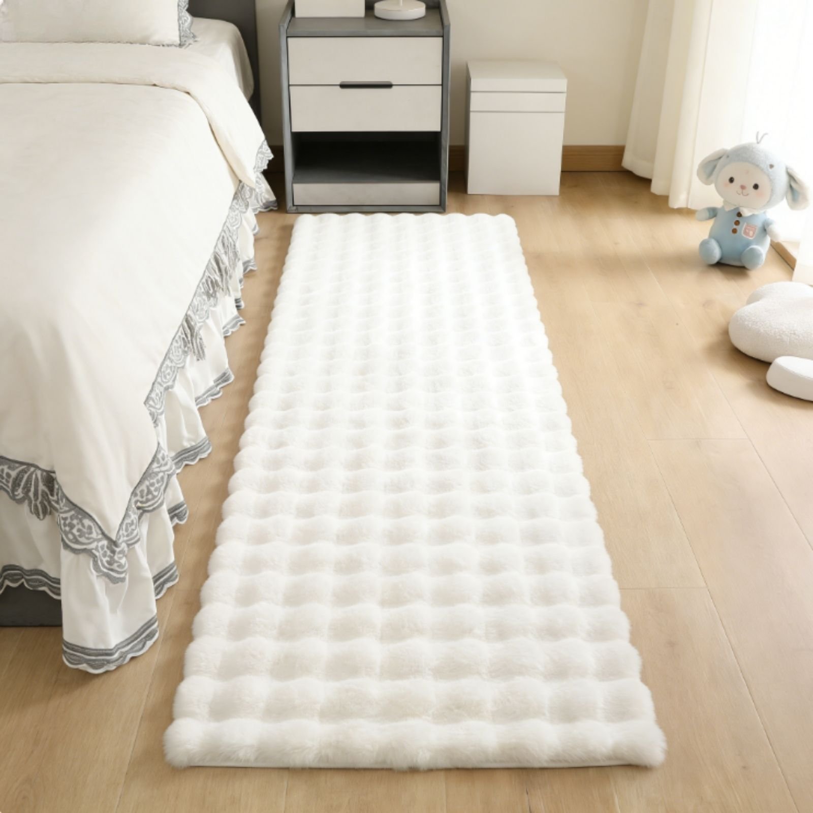 Kismetic 극세사 카페트 앙고라 양털 러그 80 x 200 cm 침실 거실 카페트 극세사 포근한 터치미 털러그 카페트할인 상세 이미지 1