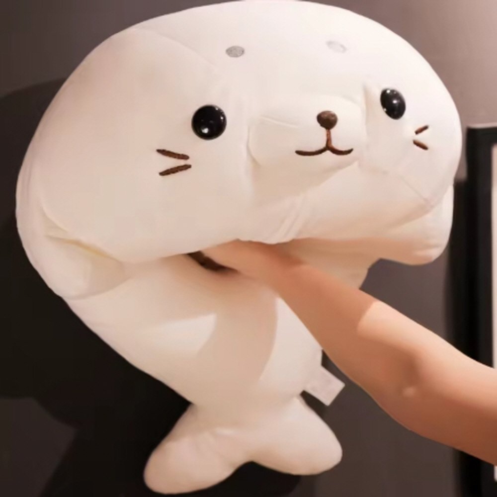 [더조은쿠션] 동물 바디필로우 인형 하프물범 물개 대형 모찌 안고자는 인형 애착인형 생일선물, 아이보리 상세 이미지 1