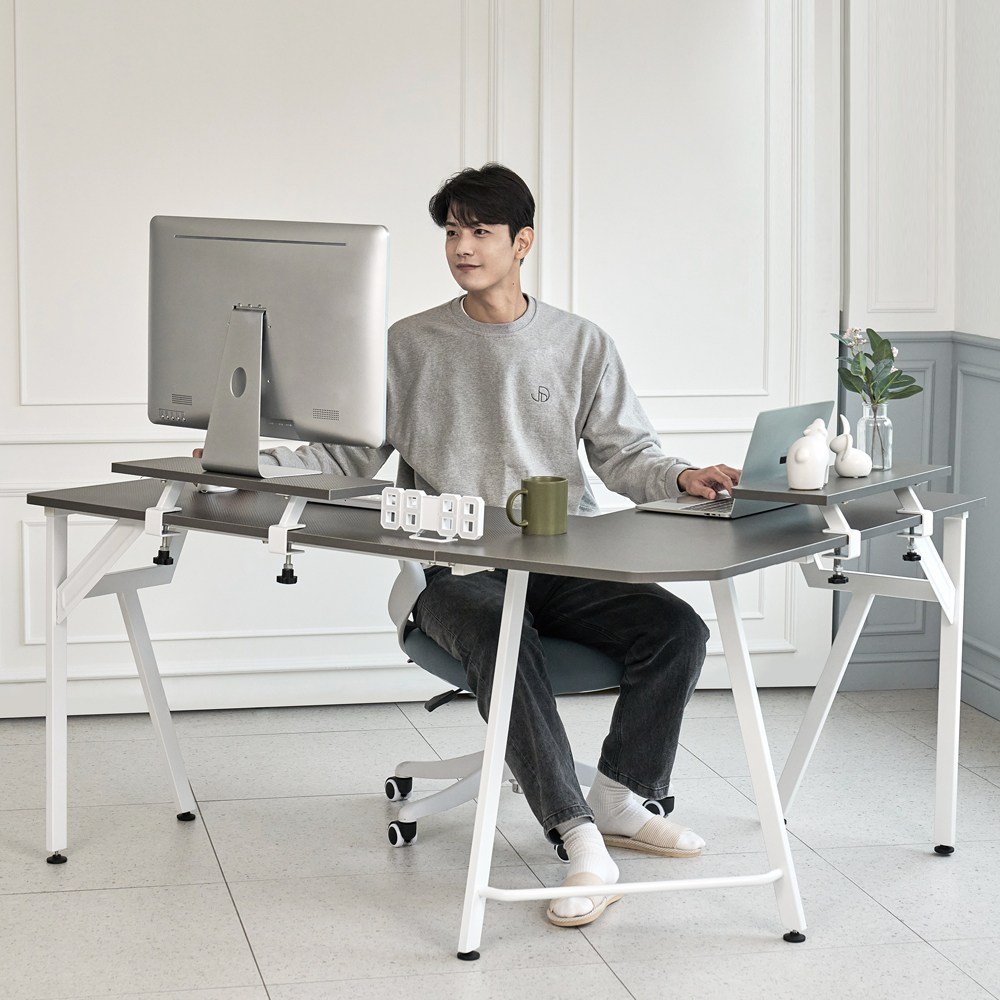 라베스토 1인용 멀티데스크R 1500 코너 서재 데스크 컴퓨터책상, 화이트 상세 이미지 1