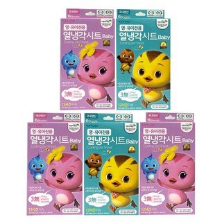 엄마까투리 영유아용 열냉각시트 6매입 x5개 (색상랜덤) 저자극 12시간냉각지속해열패치 쿨링시트, 5개