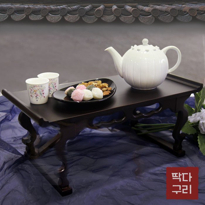[딱다구리] 국내제작 옻칠소반 전통찻상 다과상, 월넛, 1개 상세 이미지 2