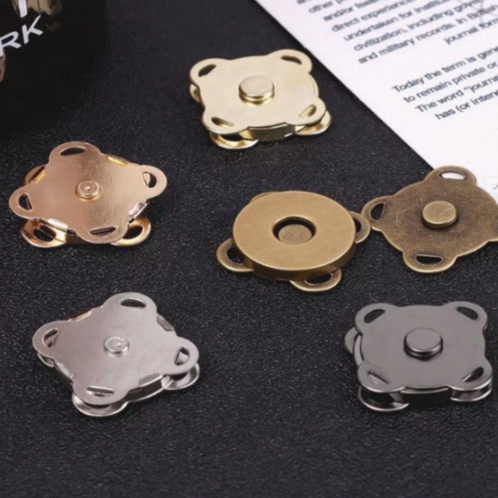 가방 자석 단추 똑딱이 아플리케 사방 귀자석 퀼트 부자재 19mm, 블랙, 2개 상세 이미지 1