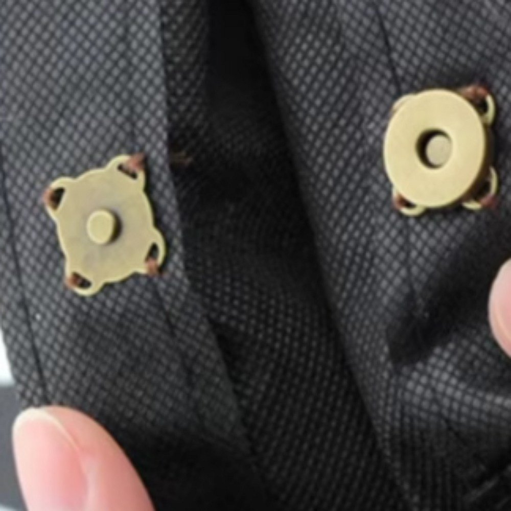 가방 자석 단추 똑딱이 아플리케 사방 귀자석 퀼트 부자재 19mm, 블랙, 2개 상세 이미지 2
