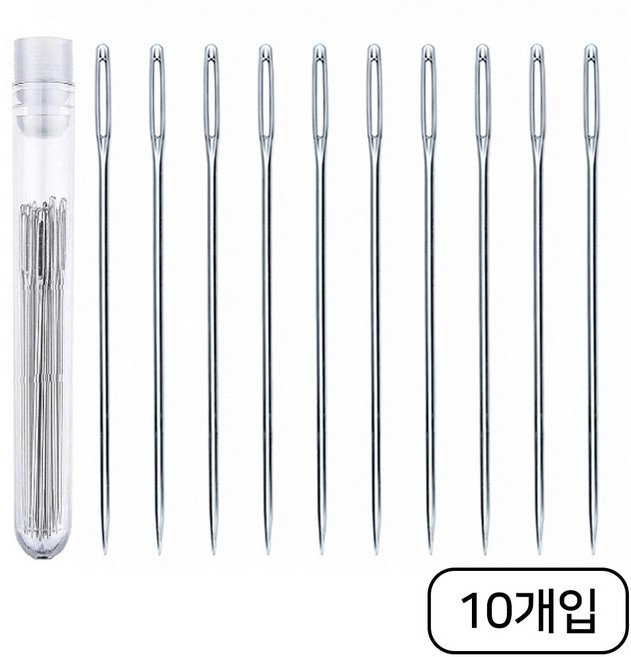 영바이브 가정용 귀큰 대바늘 세트, 10개, 실버 6cm