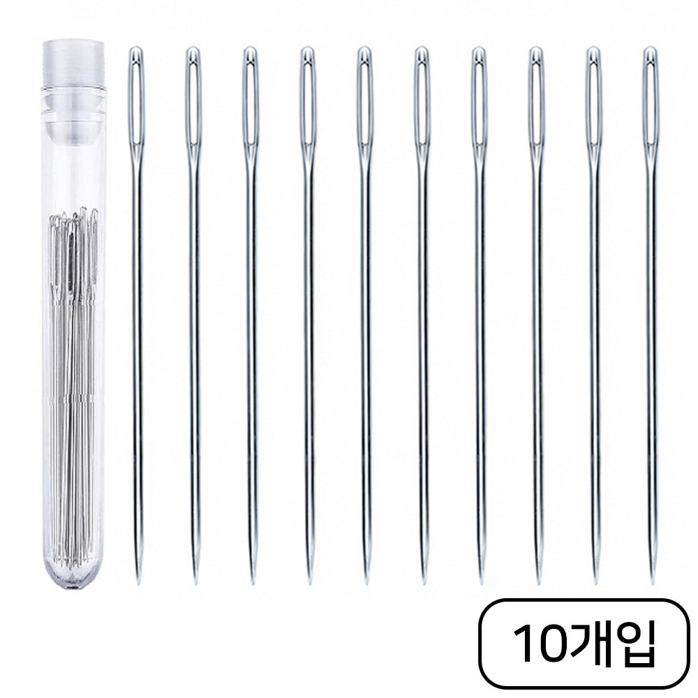 영바이브 가정용 귀큰 대바늘 세트, 10개, 실버 6cm 상세 이미지 1