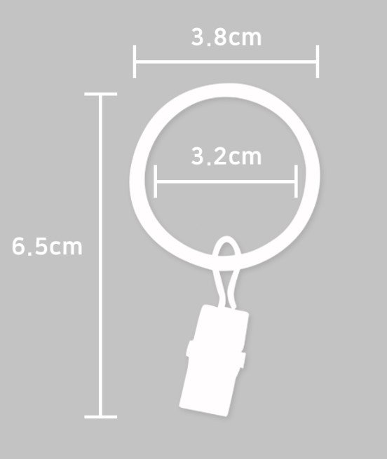 커튼 집게링 3.2cm, 화이트, 10개 상세 이미지 2