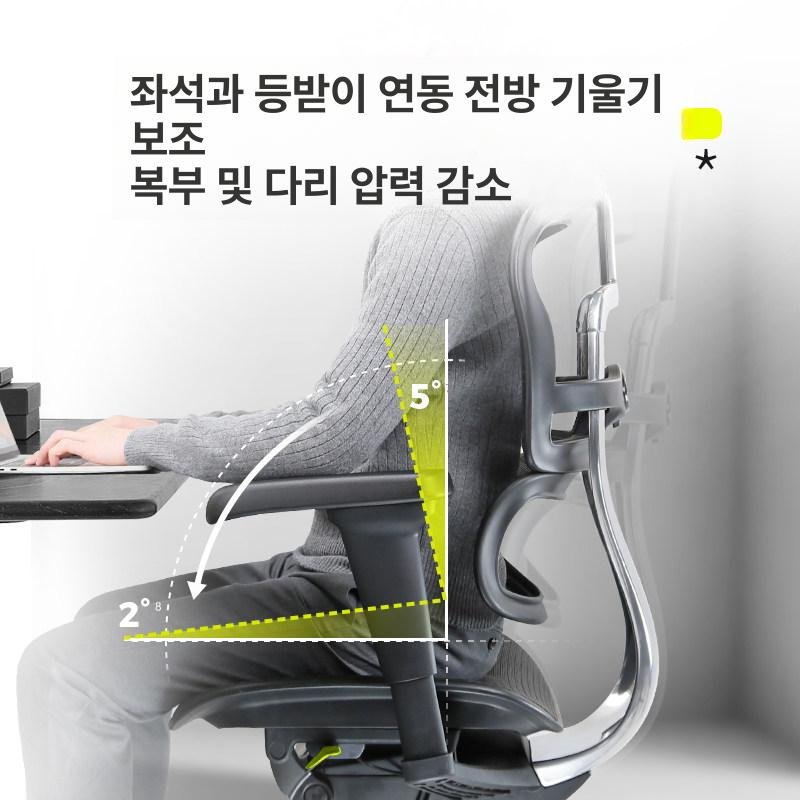 Ergohuman B이글 인체공학 사무용 의자, 회전식 높이 조절 팔걸이, 블랙 상세 이미지 2