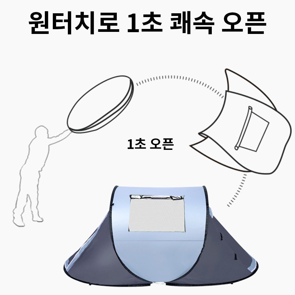 씽크라이프 원터치 팝업 텐트 간편 설치 그늘막 쉘터 자외선 차단 나들이 한강 피크닉용, 블루, 1-2인용쿠폰할인 상세 이미지 1